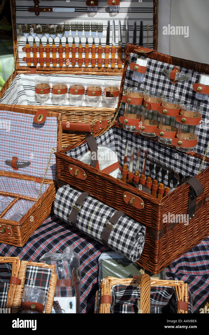 Picnic baskets for sale, England, UK Stock Photo Alamy