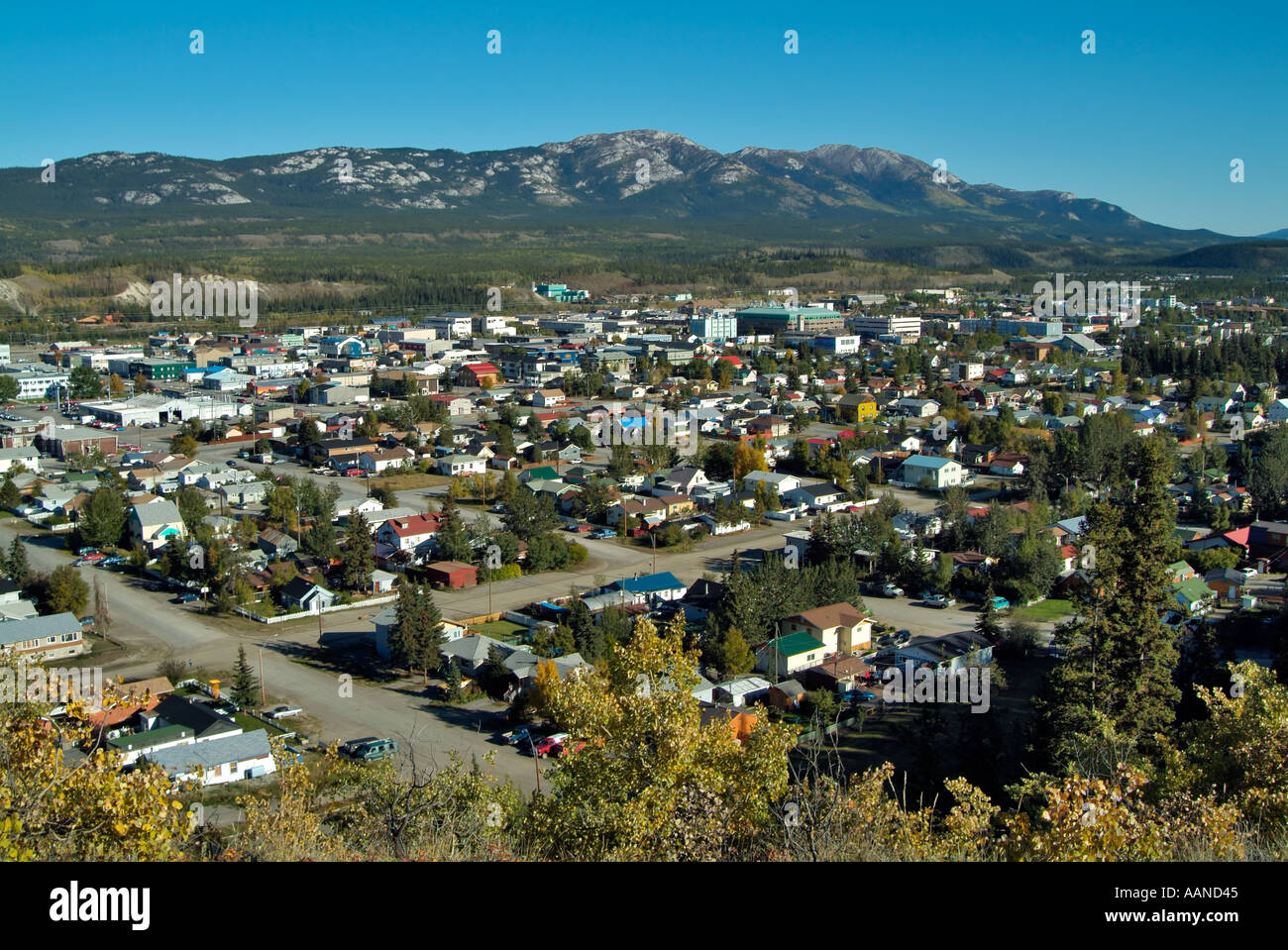 View of Whitehorse, from near the airport, Yukon, Canada Stock Photo