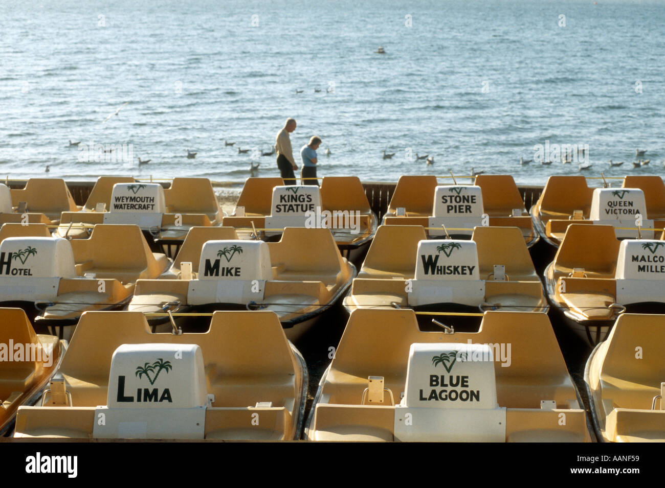 Pedal boats at Weymouth beach in Dorset England UK Stock Photo Alamy