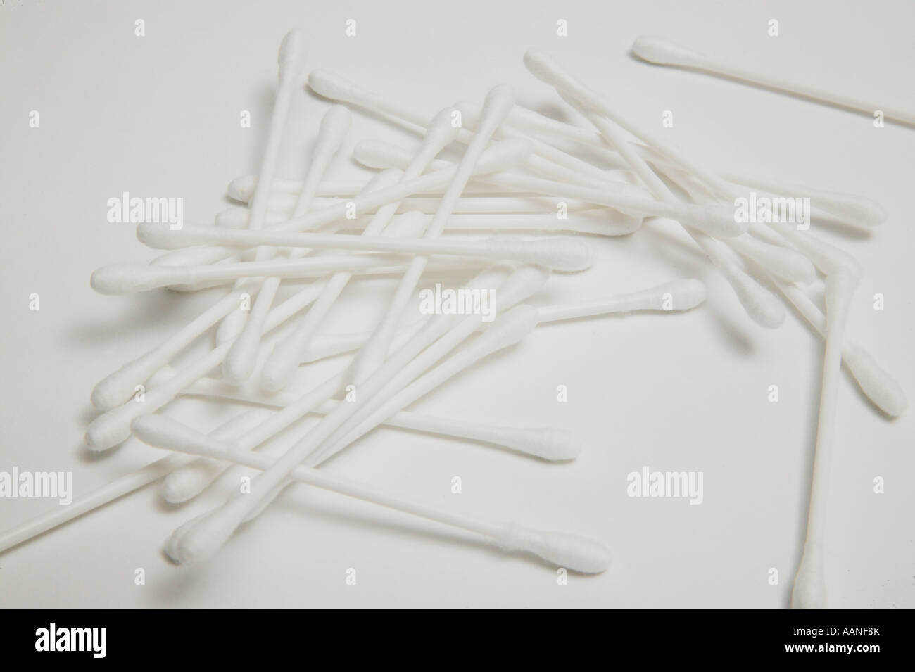 Cotton buds/Q tips on a white back ground Stock Photo