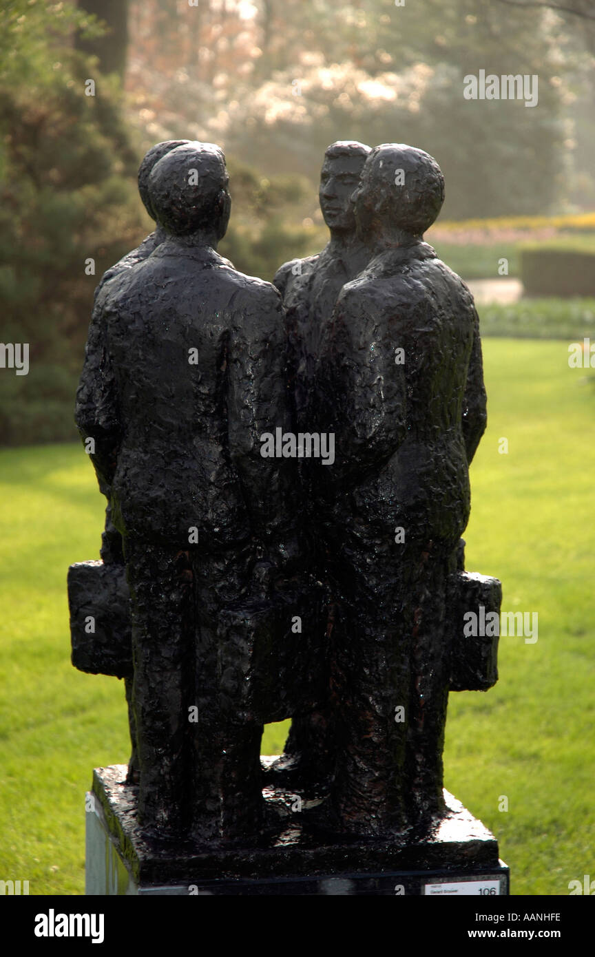 Keukenhof Gardens, Bronze Statue against park setting. Lisse, Holland Stock Photo