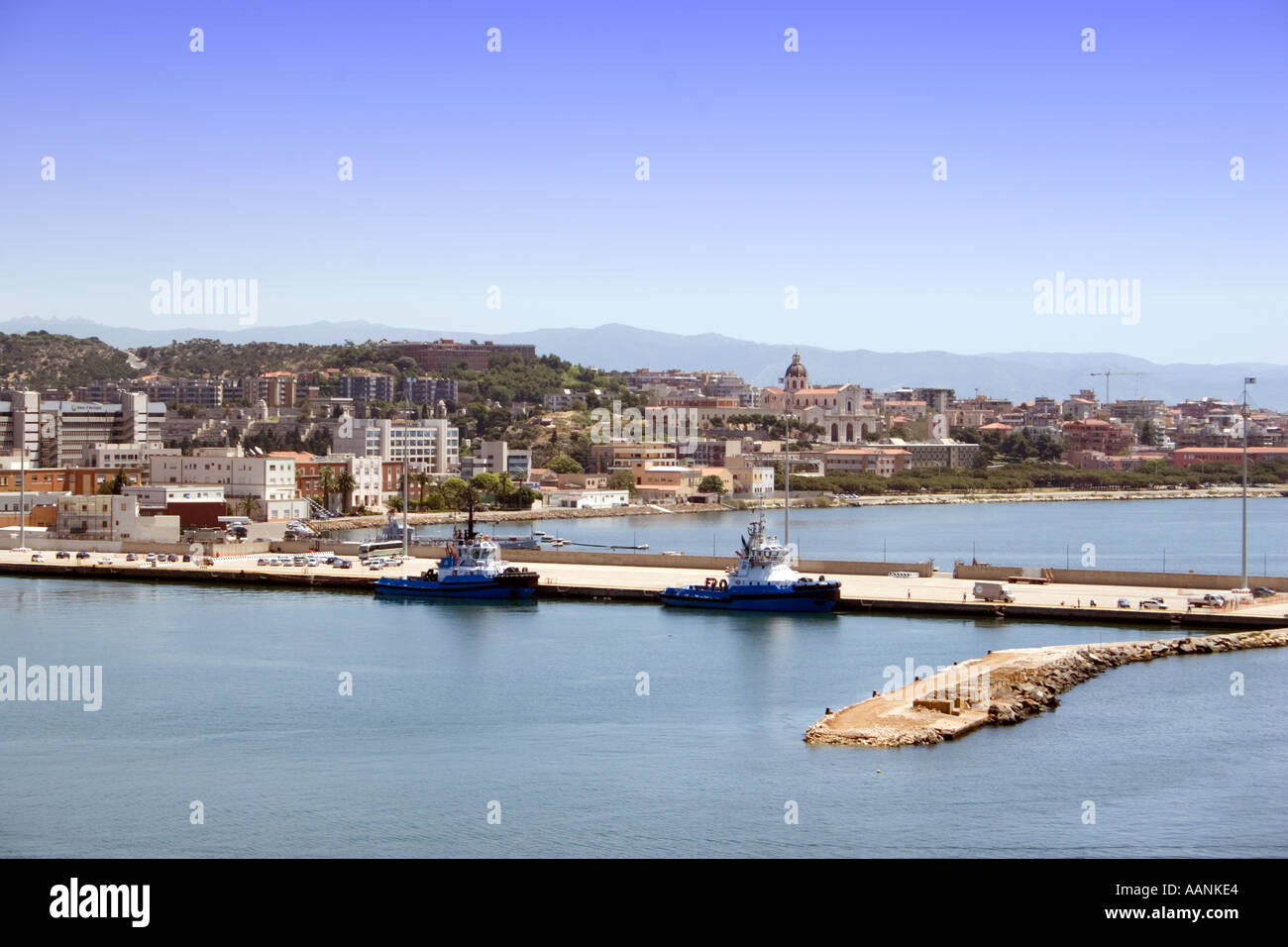Cagliari Port, Sardinia, Europe,   landmark harbour harbor holiday vacation destination outside outdoor outdoors coast coastal Stock Photo