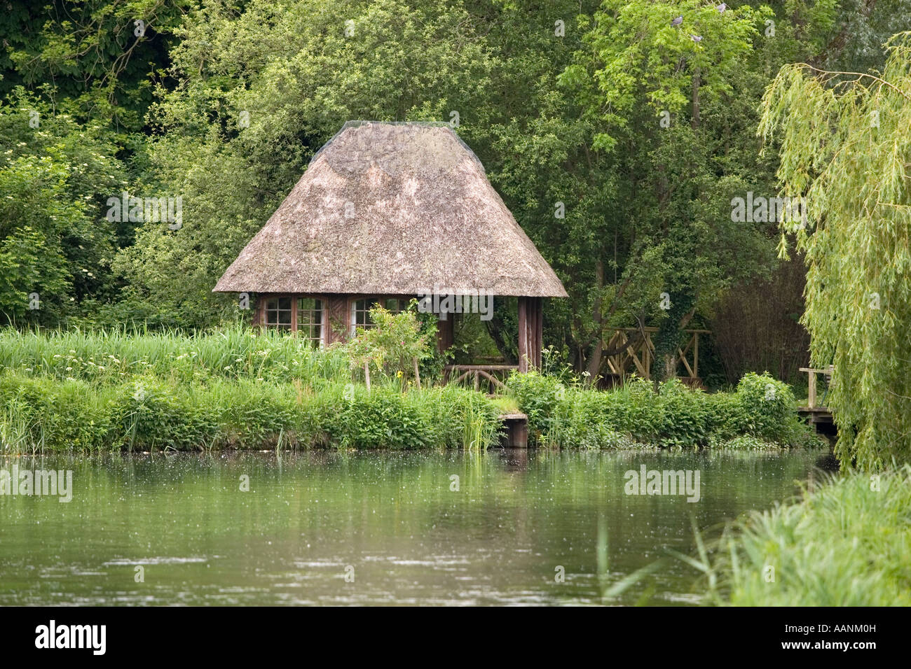 Fishing hut River Test Hampshire England UK Stock Photo Alamy