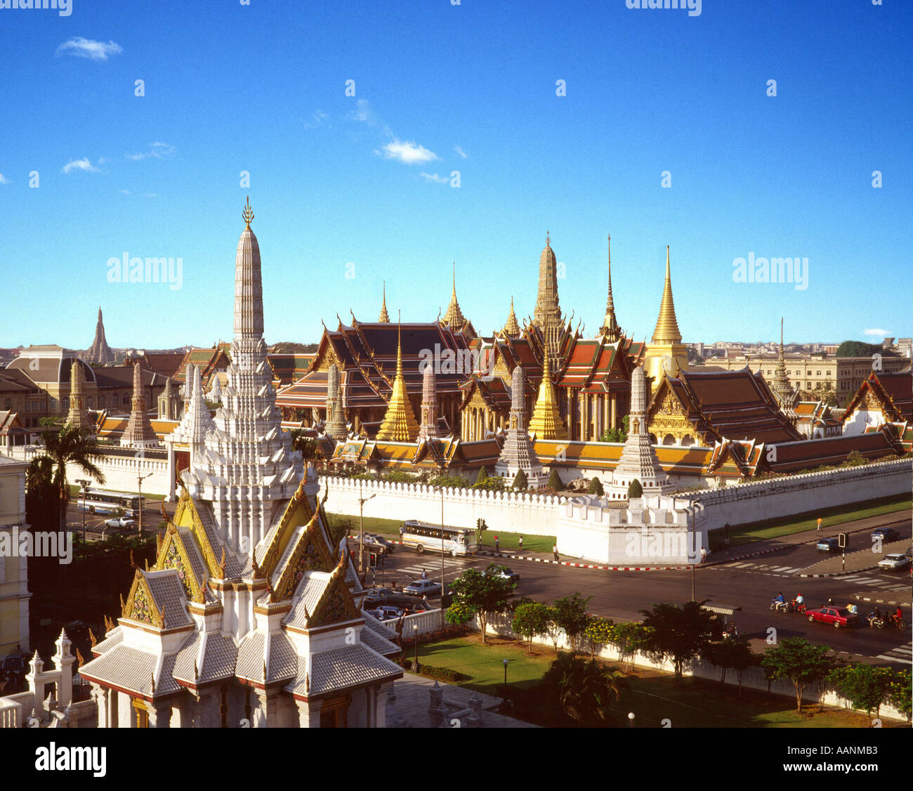 Thailand Bangkok Wat Phra Keo Royal Palace elevated view Stock Photo