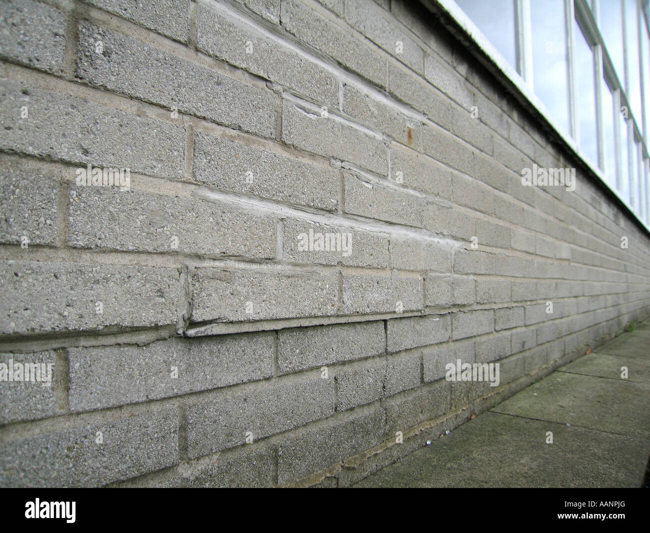 Detail of brickwork oversailing damp proof course Stock Photo Alamy
