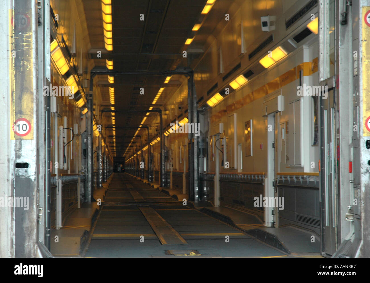 Channel tunnel train car carriage Stock Photo Alamy