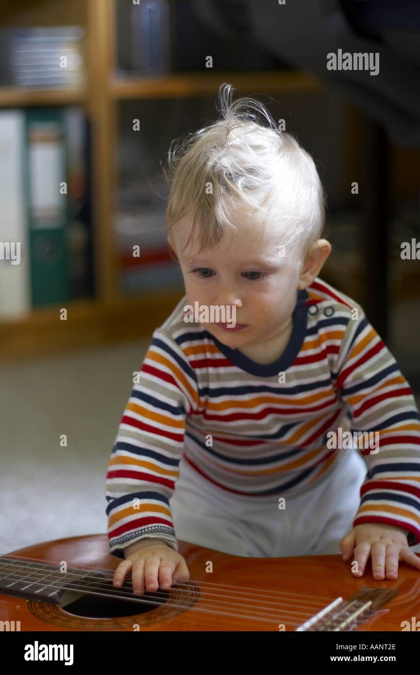 baby with guitar Stock Photo Alamy