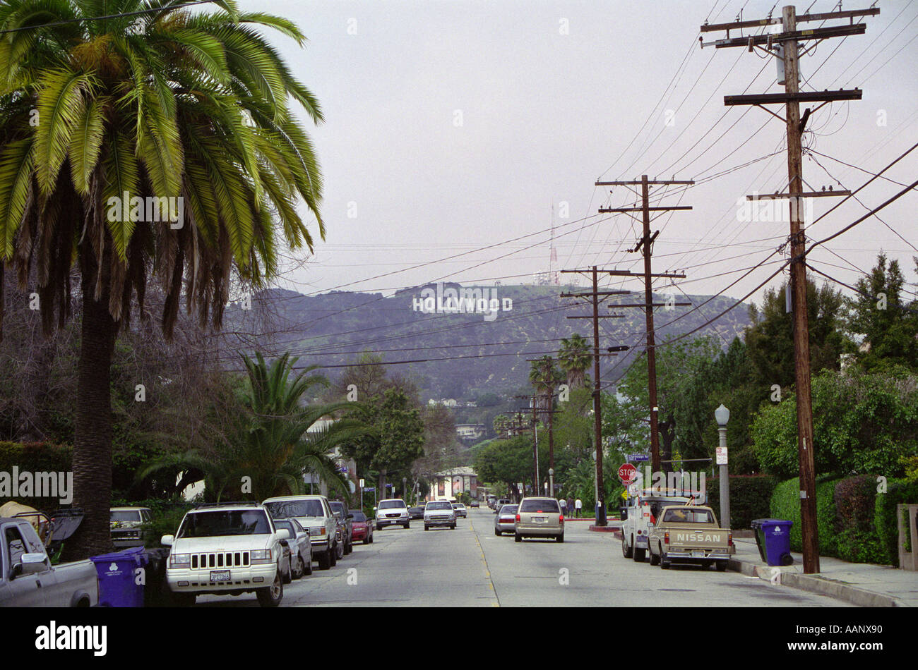 Hollywood Sign viewed from Beachwood Canyon Drive and Glen Holly Los
