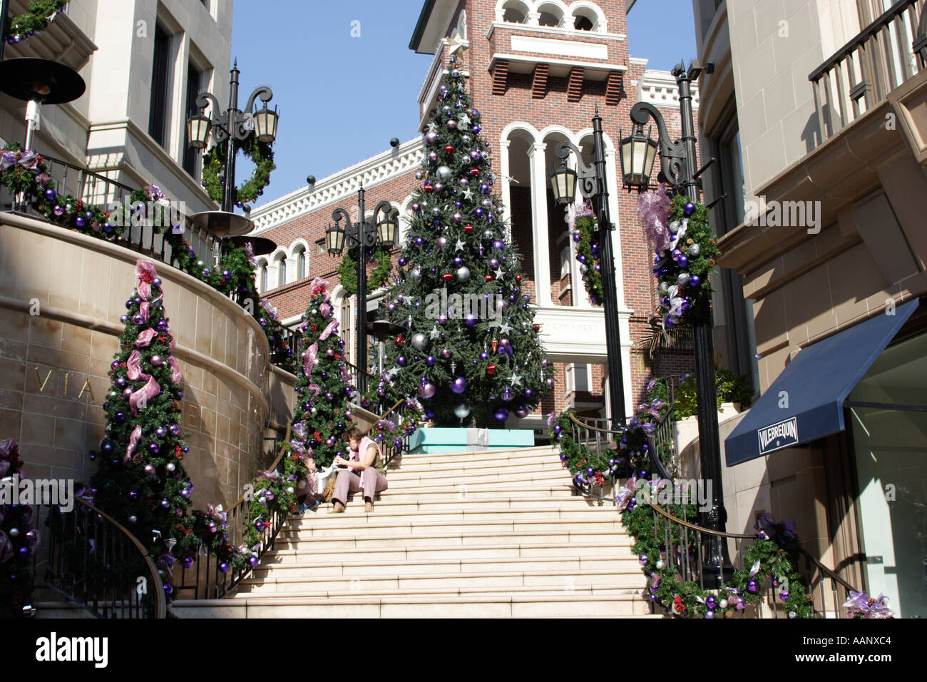 Rodeo Drive Decorated for Christmas Beverly Hills Los Angeles