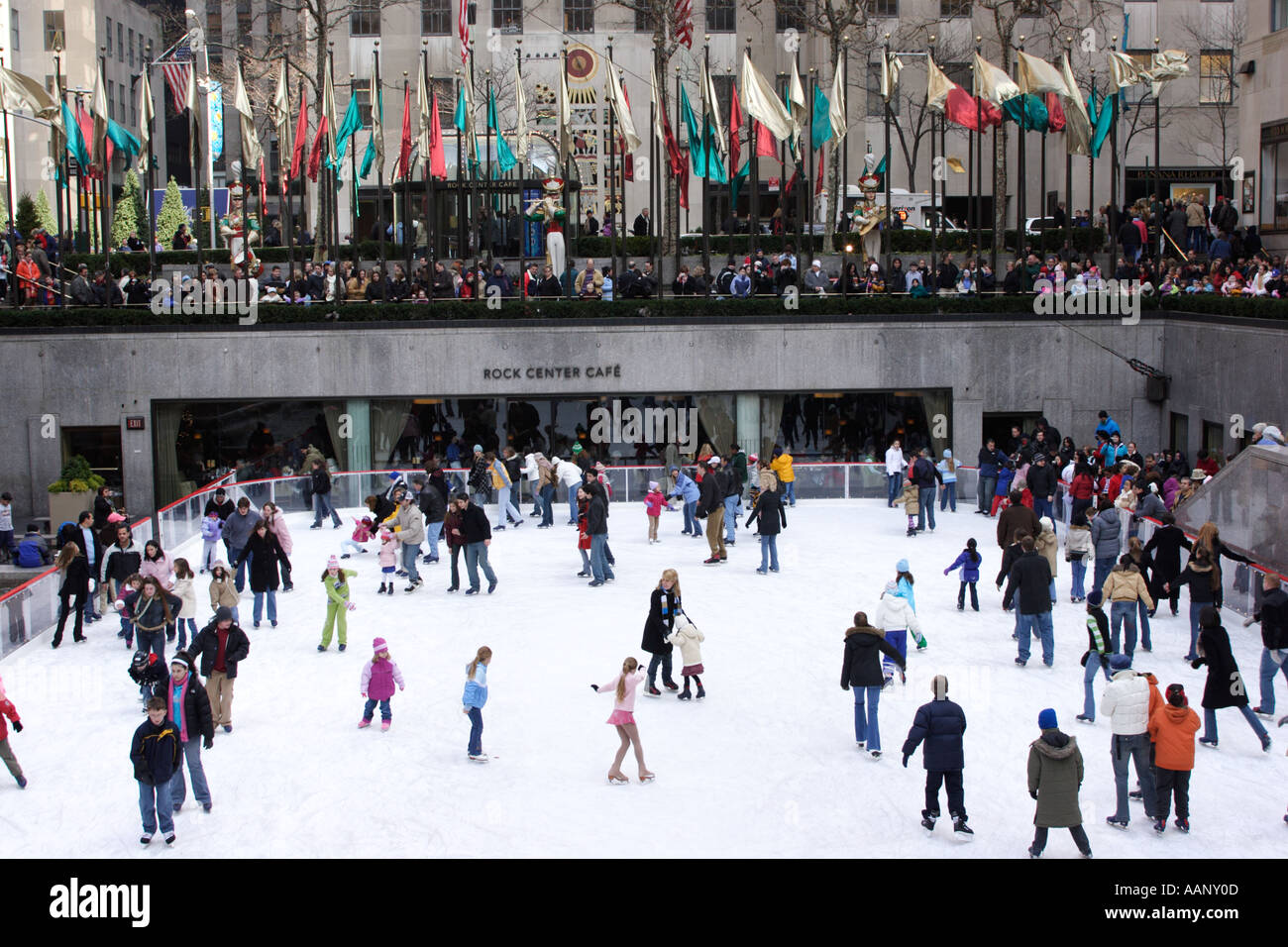 Ice Skating Rink Rockefeller Center Manhattan New York City USA Stock Photo Alamy