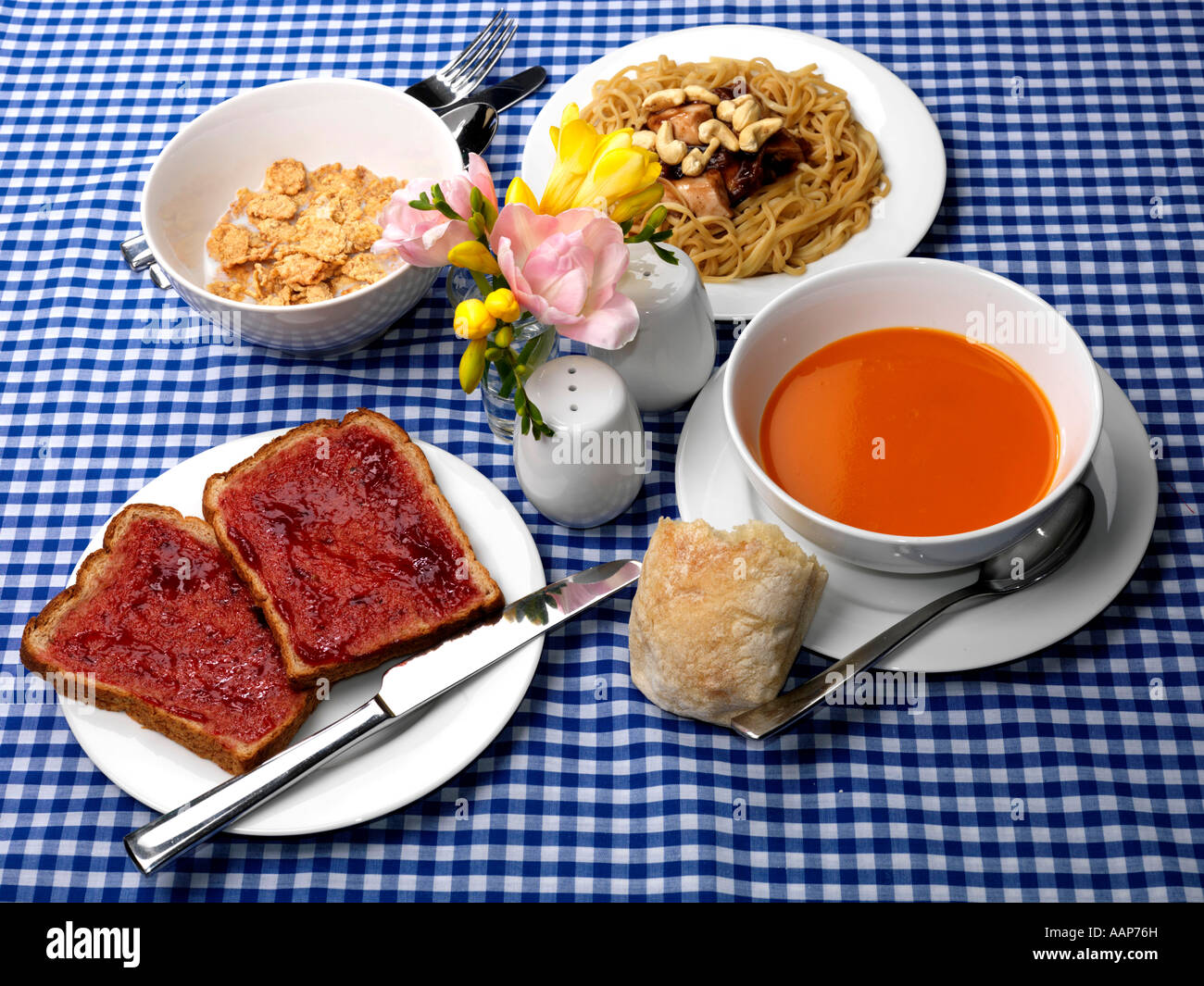 Breakfast and Lunch Stock Photo Alamy