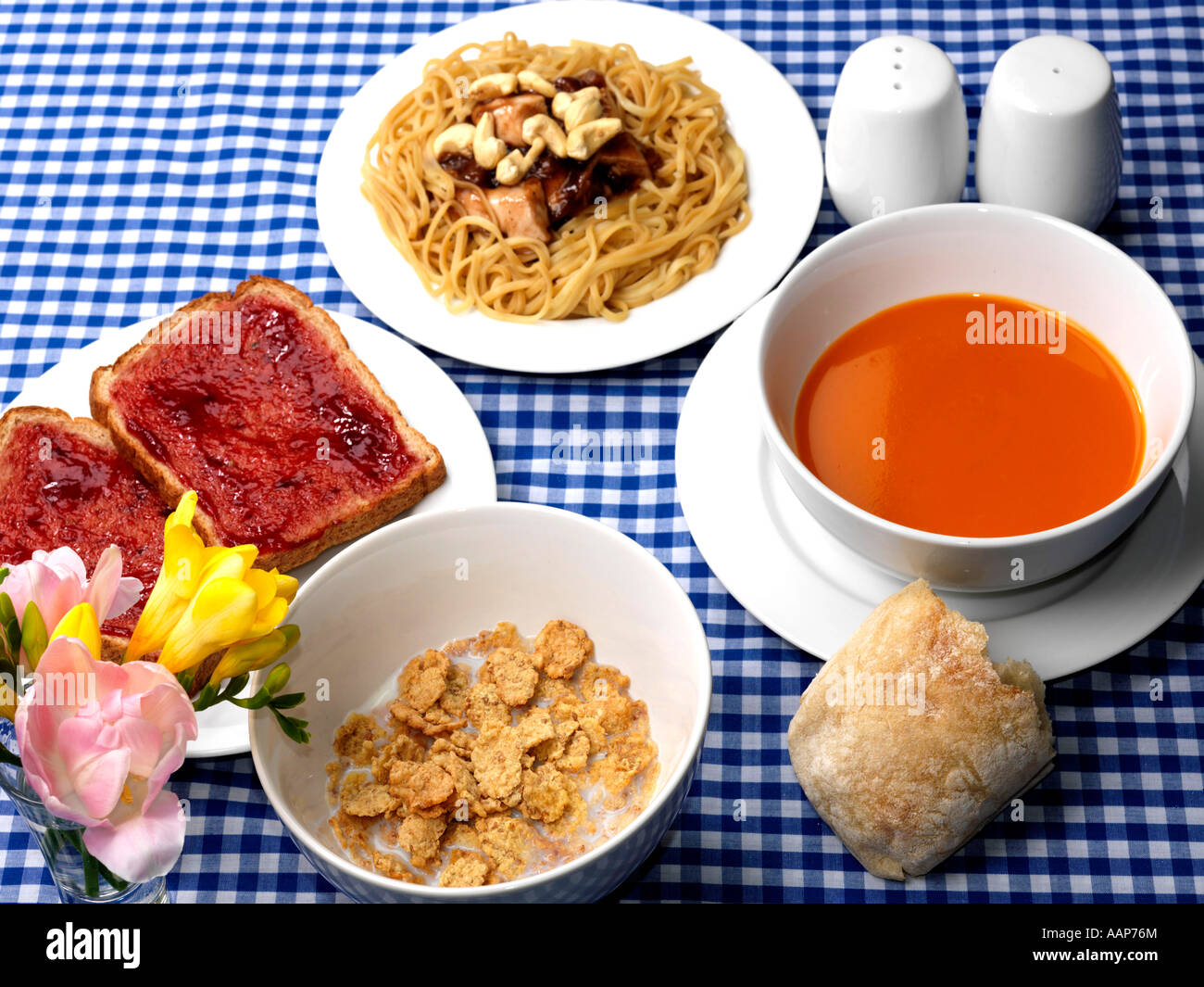 Breakfast and Lunch Stock Photo Alamy