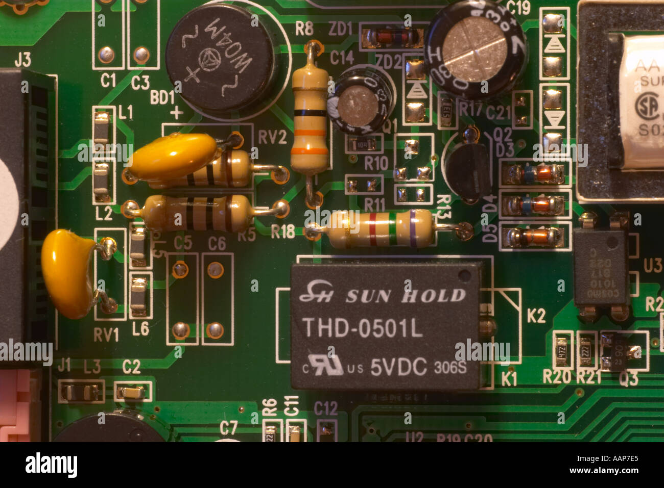 Close up of circuit board Stock Photo
