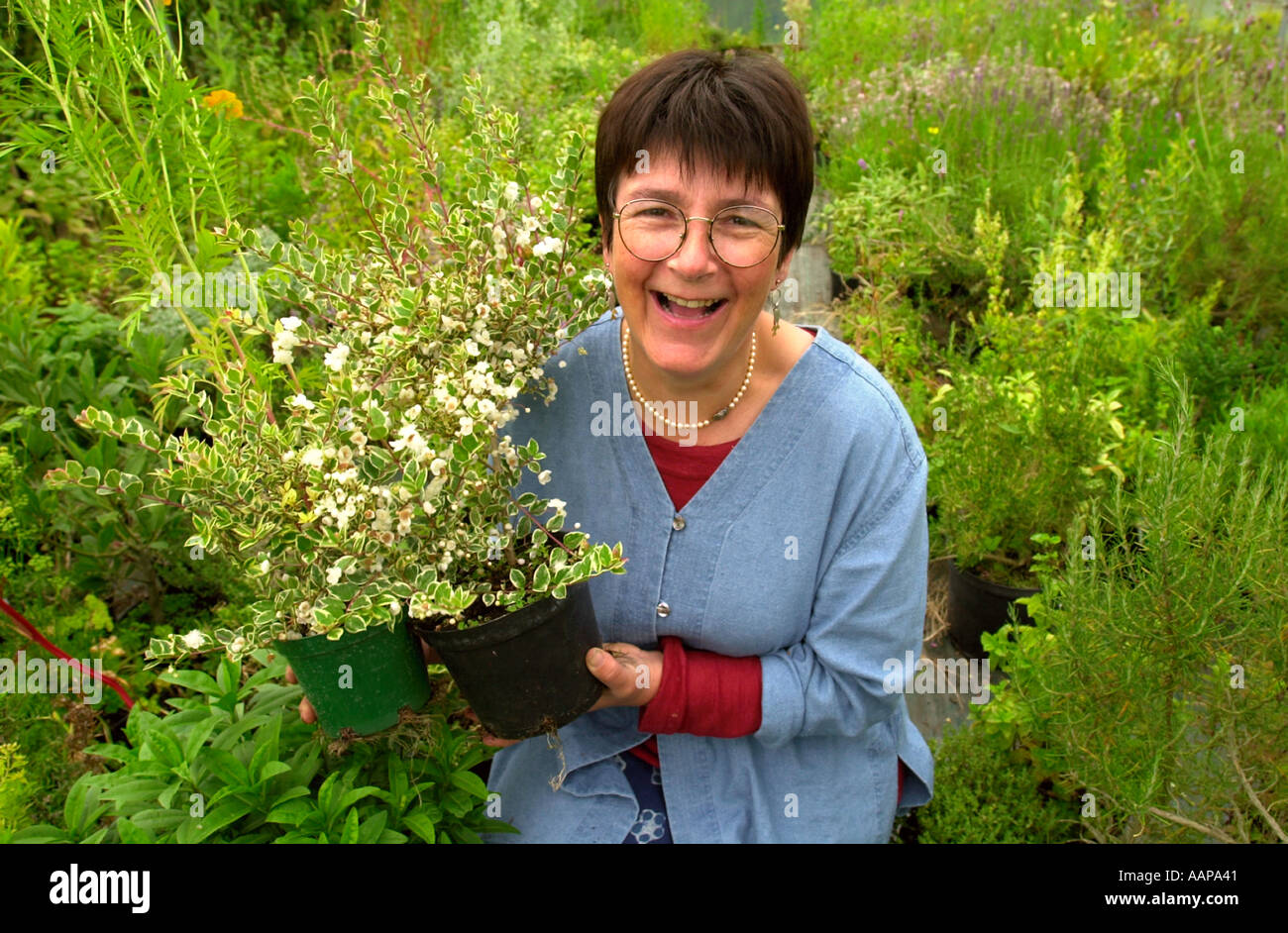 HERB GROWER JEKKA MCVICAR PICTURED AT HER HERB FARM IN ALVESTON NEAR