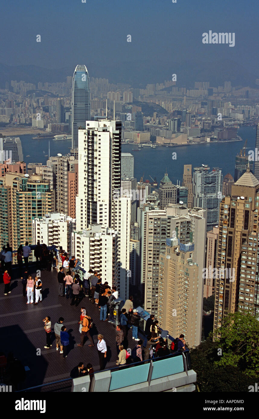 View from Victoria Peak, Hong Kong, China Stock Photo