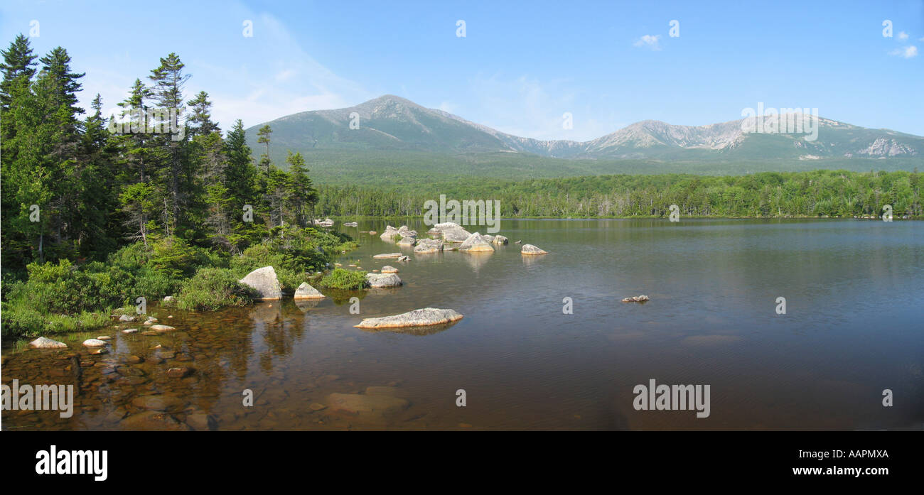 Mt Katahdin and Sandy Stream Pond Baxter State Park Maine Panorama