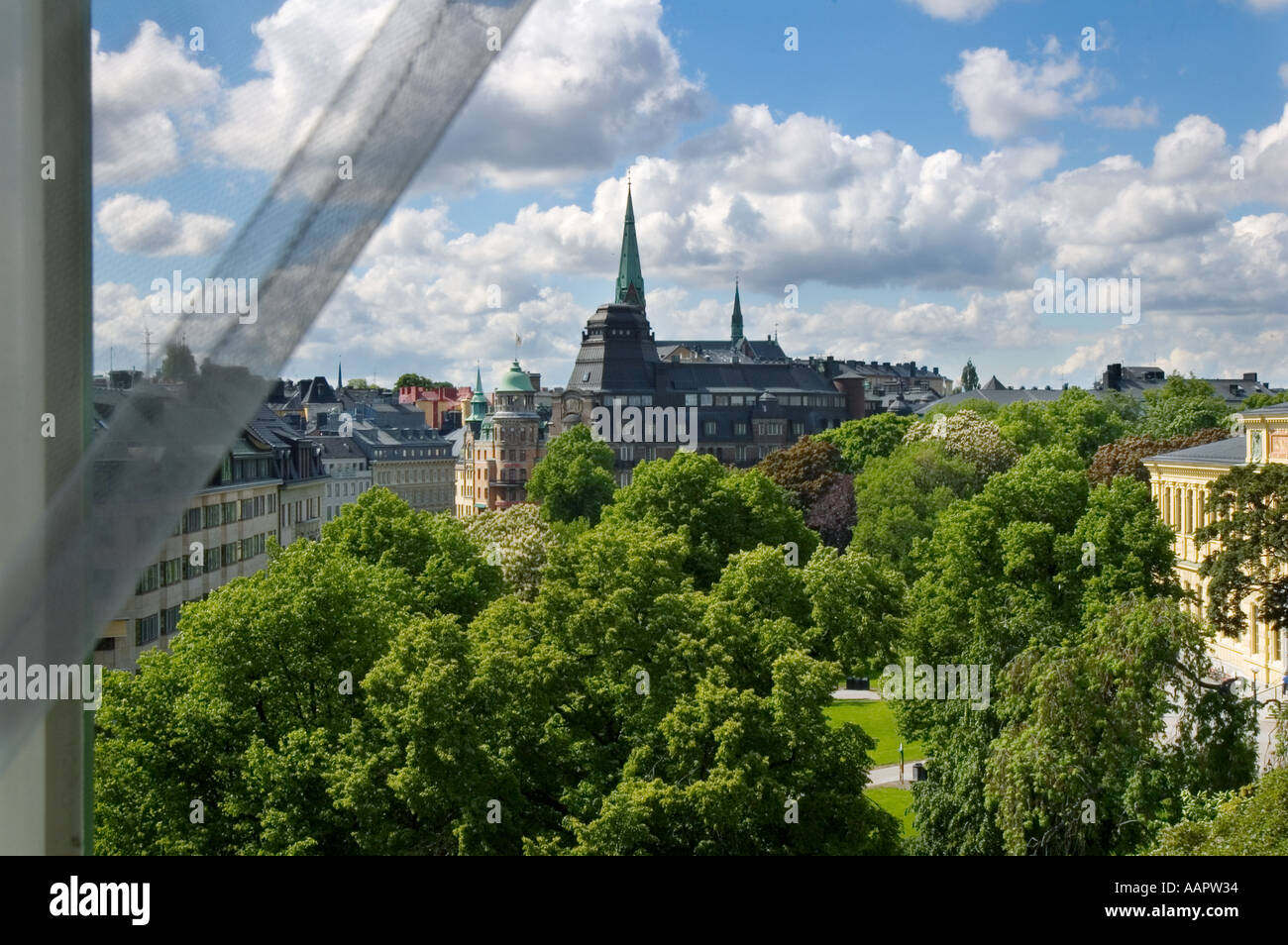 Sweden, Stockholm, Humlegarden, from window of Lydmar Hotel Stock Photo