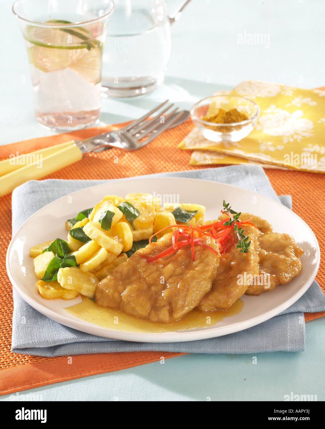 Veal Medallions on Honey Stock Photo Alamy