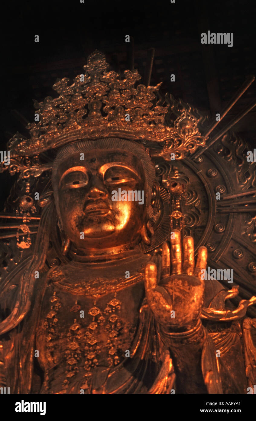 Large Golden Buddhist Statue In The Historic Todaiji Temple Nara Stock Photo Alamy