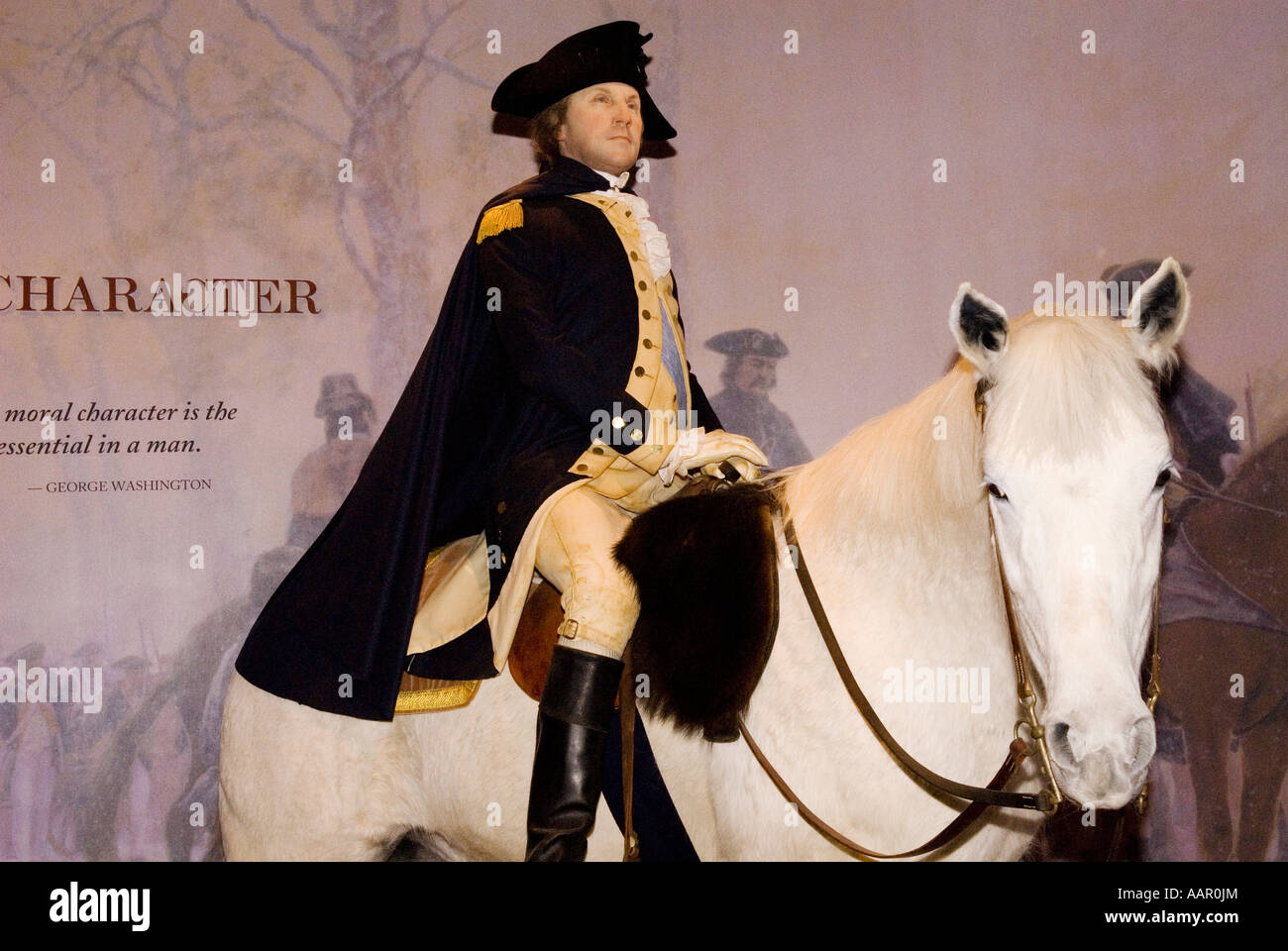 General George Washington on Horseback Displayed at Mount Vernon, Washington DC USA Stock Photo