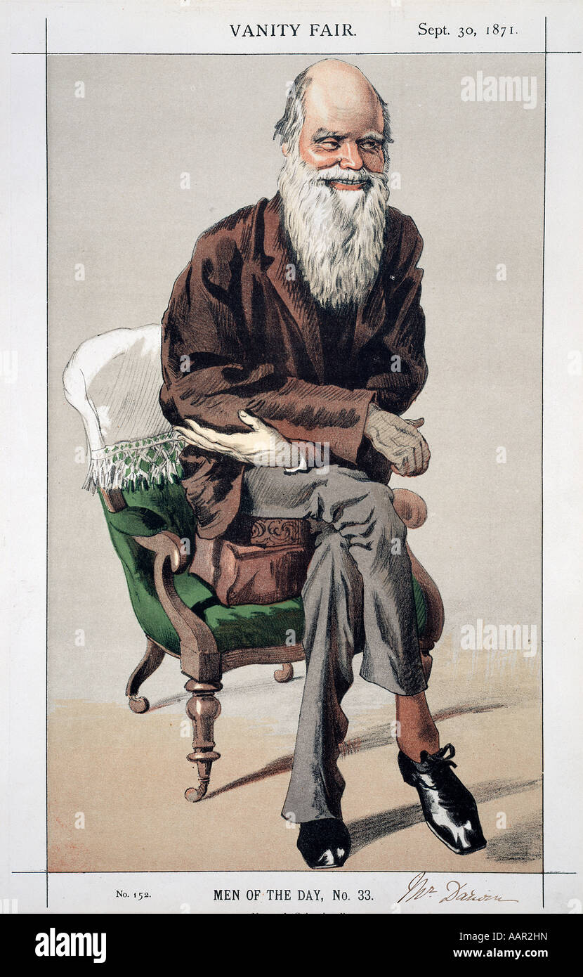 Portrait of Charles Robert Darwin from Vanity Fair September 30 1871 Stock Photo