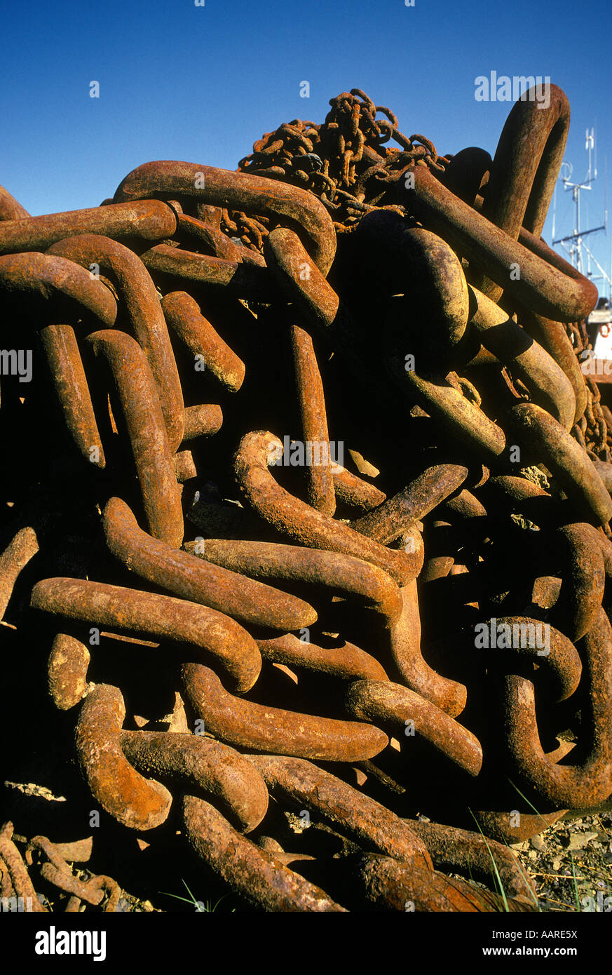 Rusting Anchor Chains Stock Photo