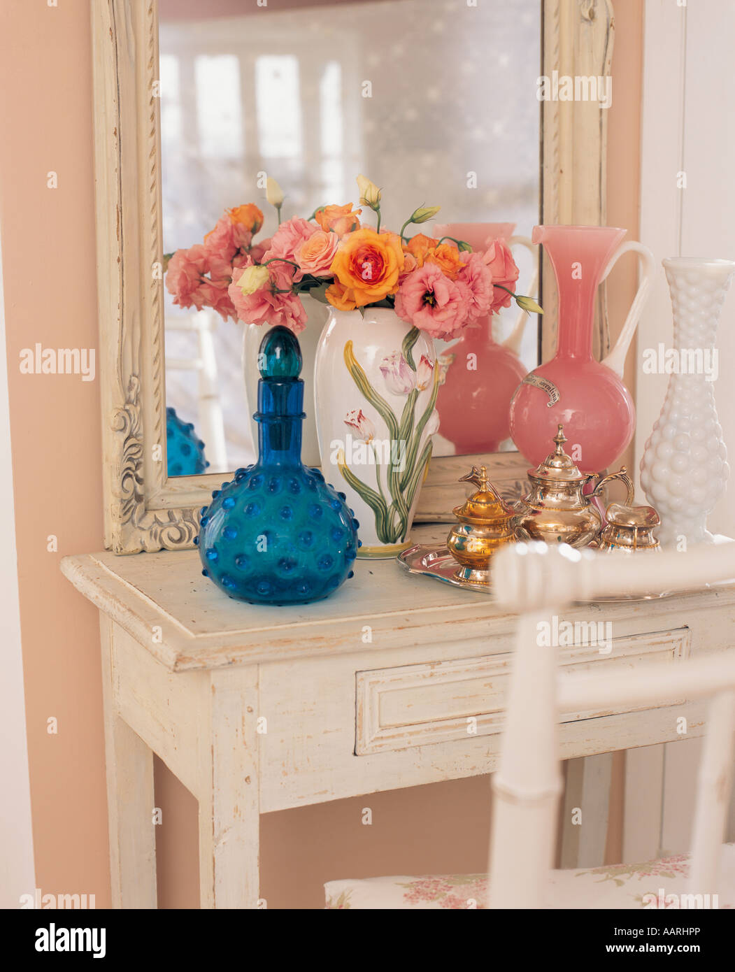 flower vase on a dressing table Stock Photo Alamy
