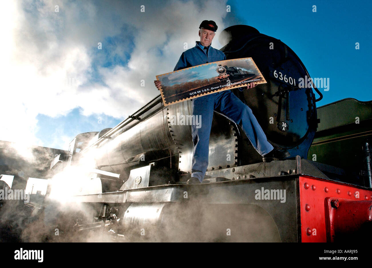 Steam engine features on new Royal Mail stamp Stock Photo