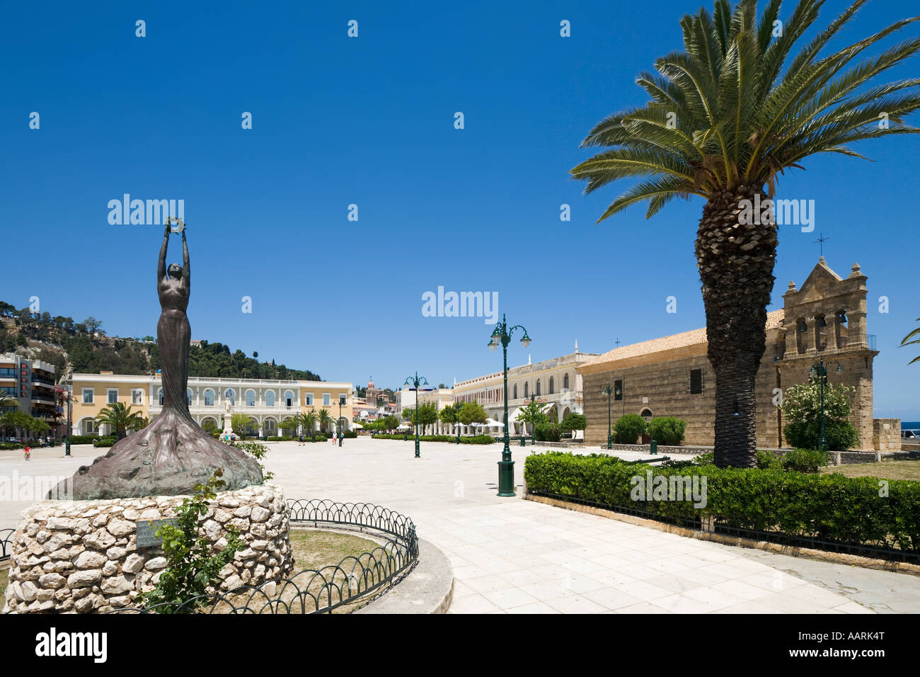 Solomou Square, Zakynthos Town, Zakynthos (Zante), Ionian Islands, Greece Stock Photo