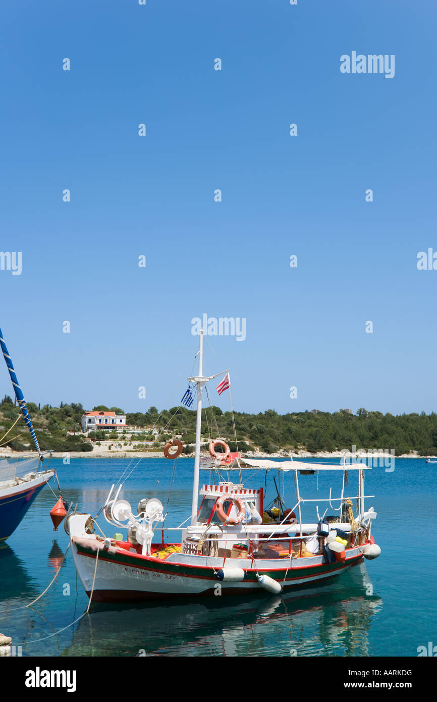 Fishing Boat, Fiskardo, Kefalonia, Ionian Islands, Greece Stock Photo