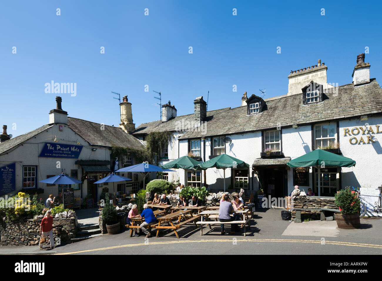 Royal Oak Pub and Priest Hole Restaurant, Ambleside, Lake Windermere, Lake District, Cumbria, England, UK Stock Photo