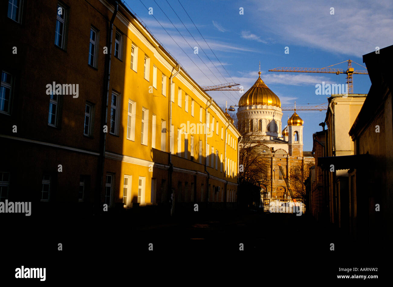 CHRIST THE SAVIOUR CATHEDRAL RECONSTRUCTION IN MOSCOW 1997 1997 Stock Photo