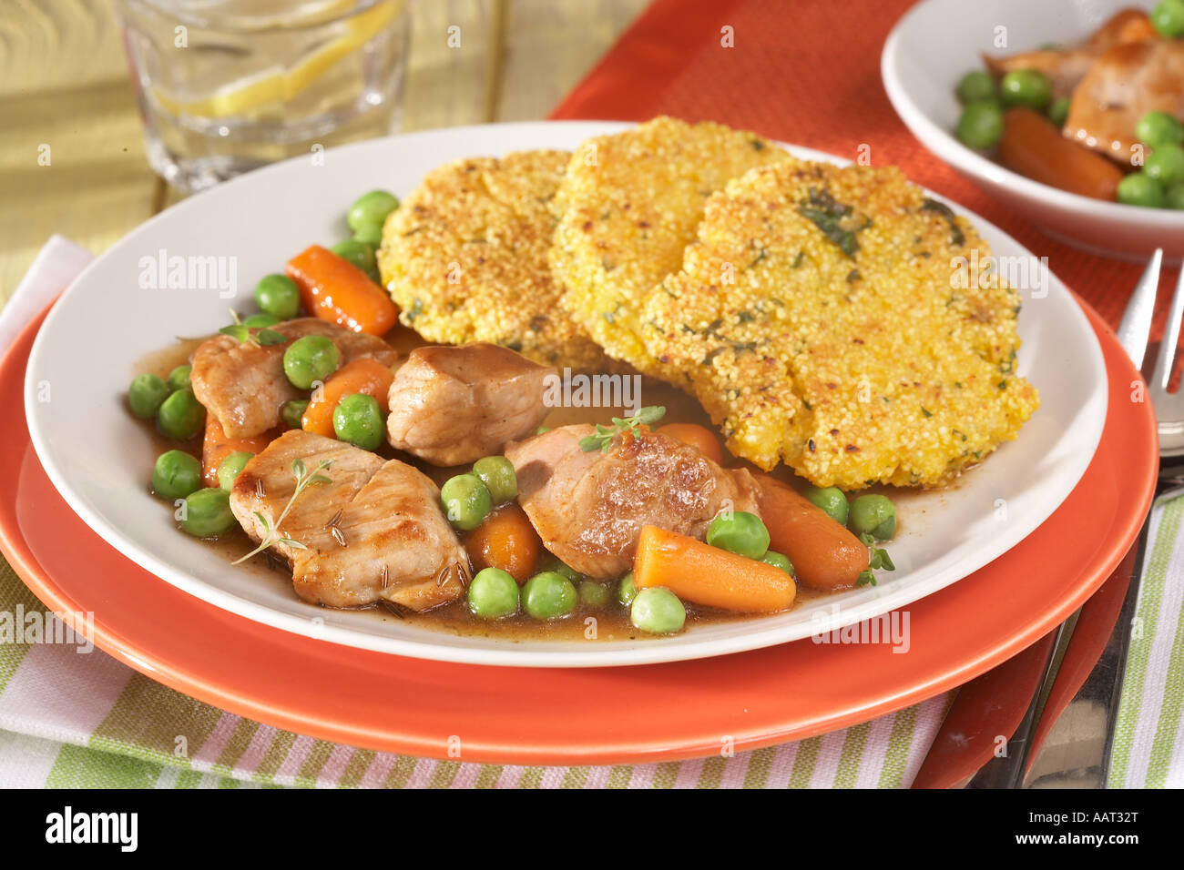 Veal Ragout with Corn and Cheesy Scones Stock Photo - Alamy