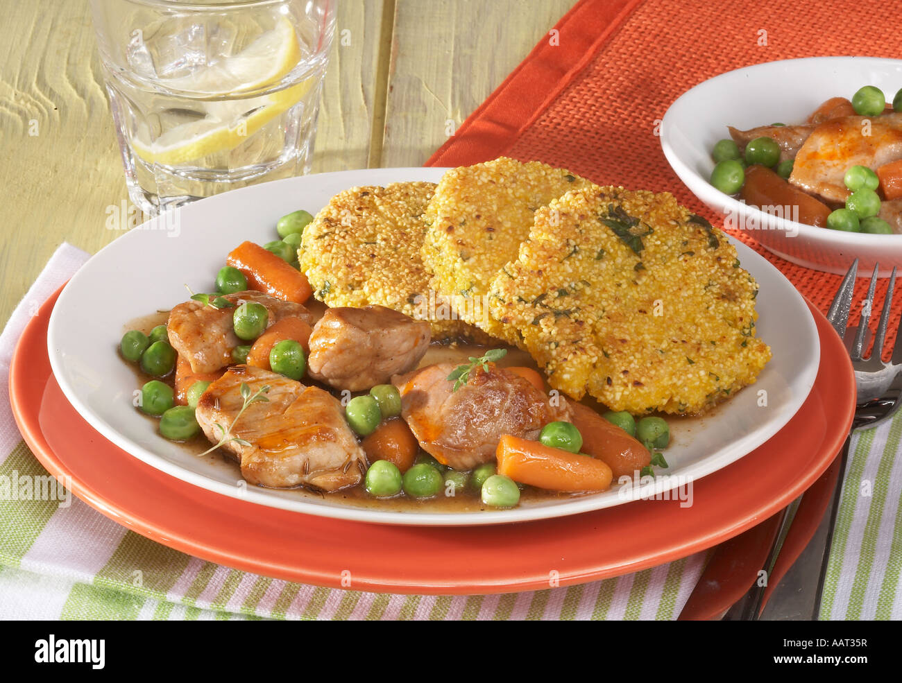 Veal Ragout with Corn and Cheesy Scones Stock Photo - Alamy