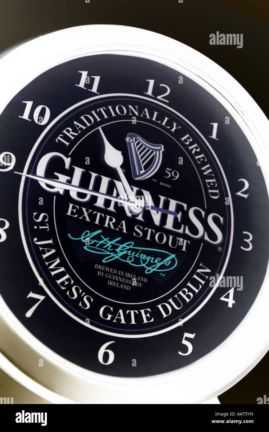 Guinness Clock Inverted Stock Photo Alamy