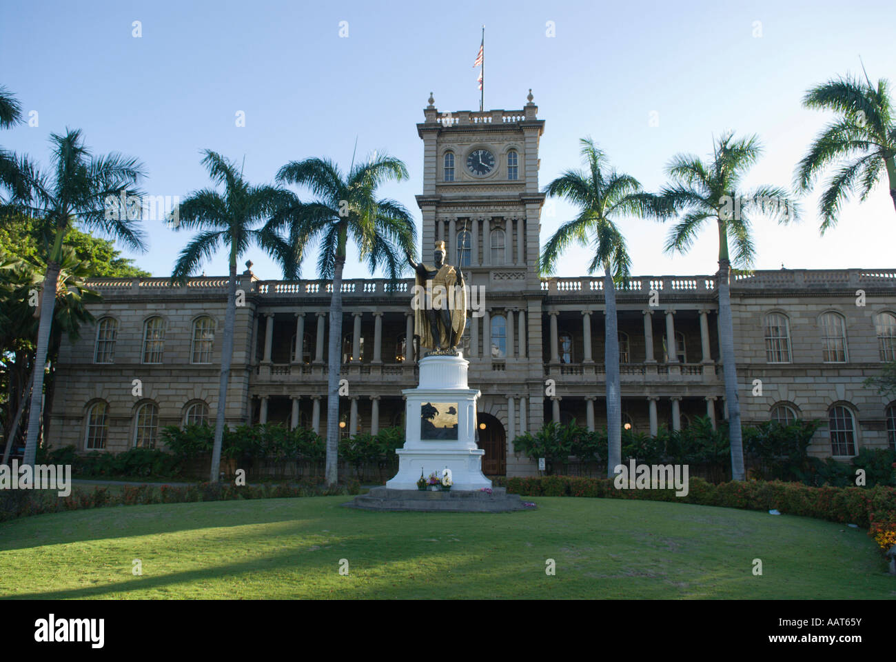 King Kamehameha statue in front of Aliiolani Hale Downtown Honolulu