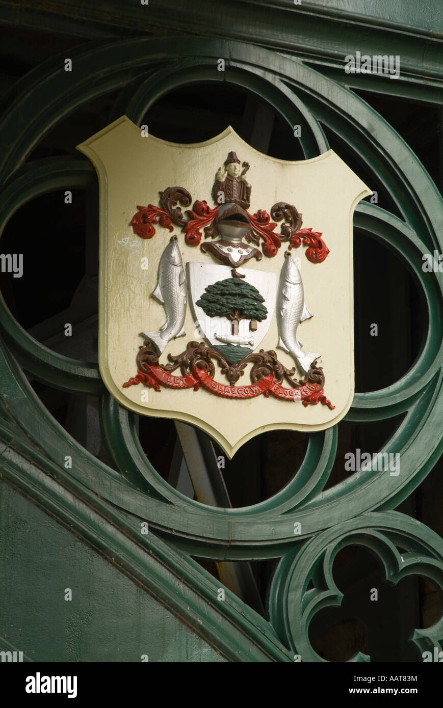 dh COAT OF ARMS GLASGOW Glasgow City coat of arms crest shield Stock