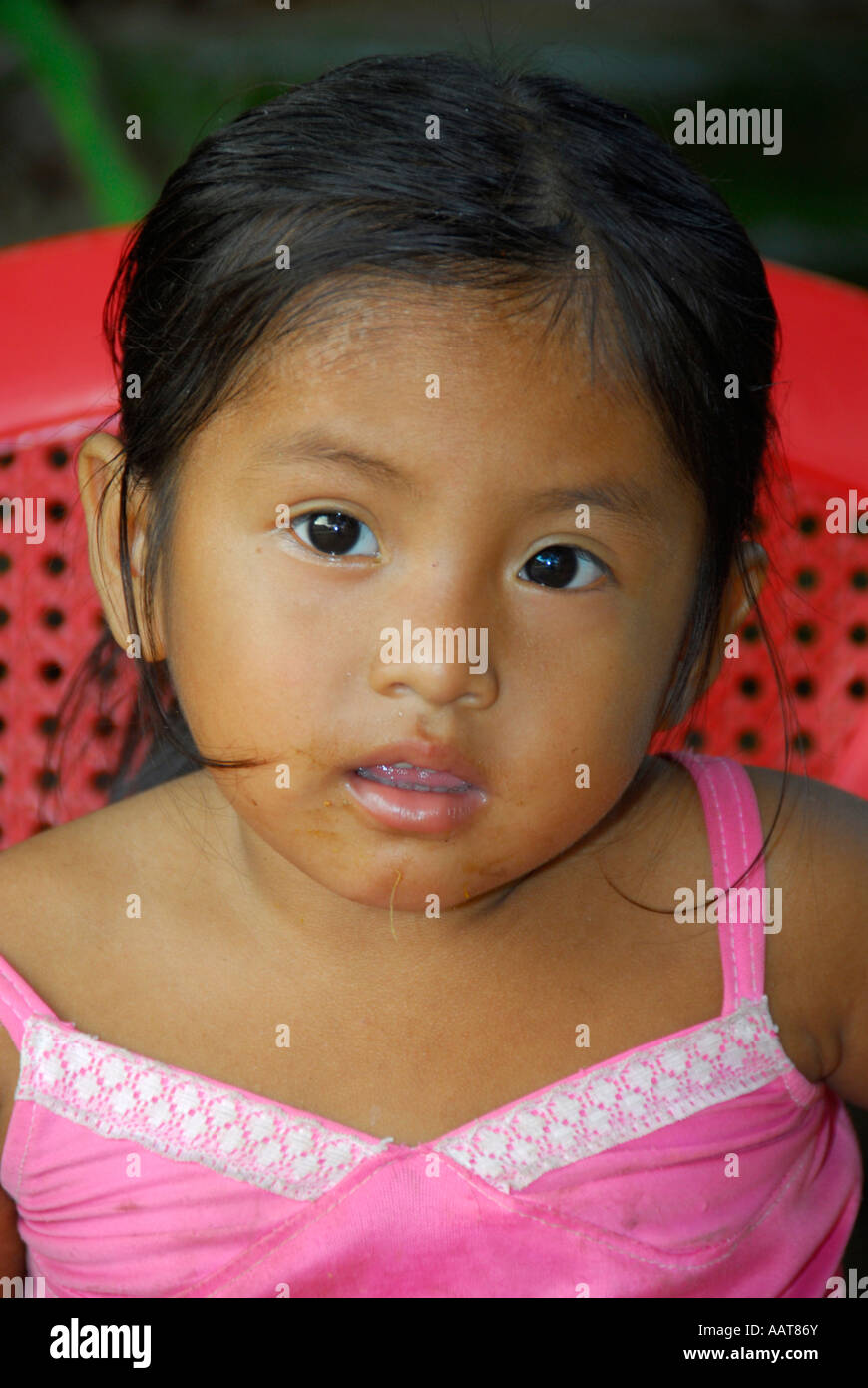 Indigenous girl in Livingstone, Guatemala, Central America Stock Photo