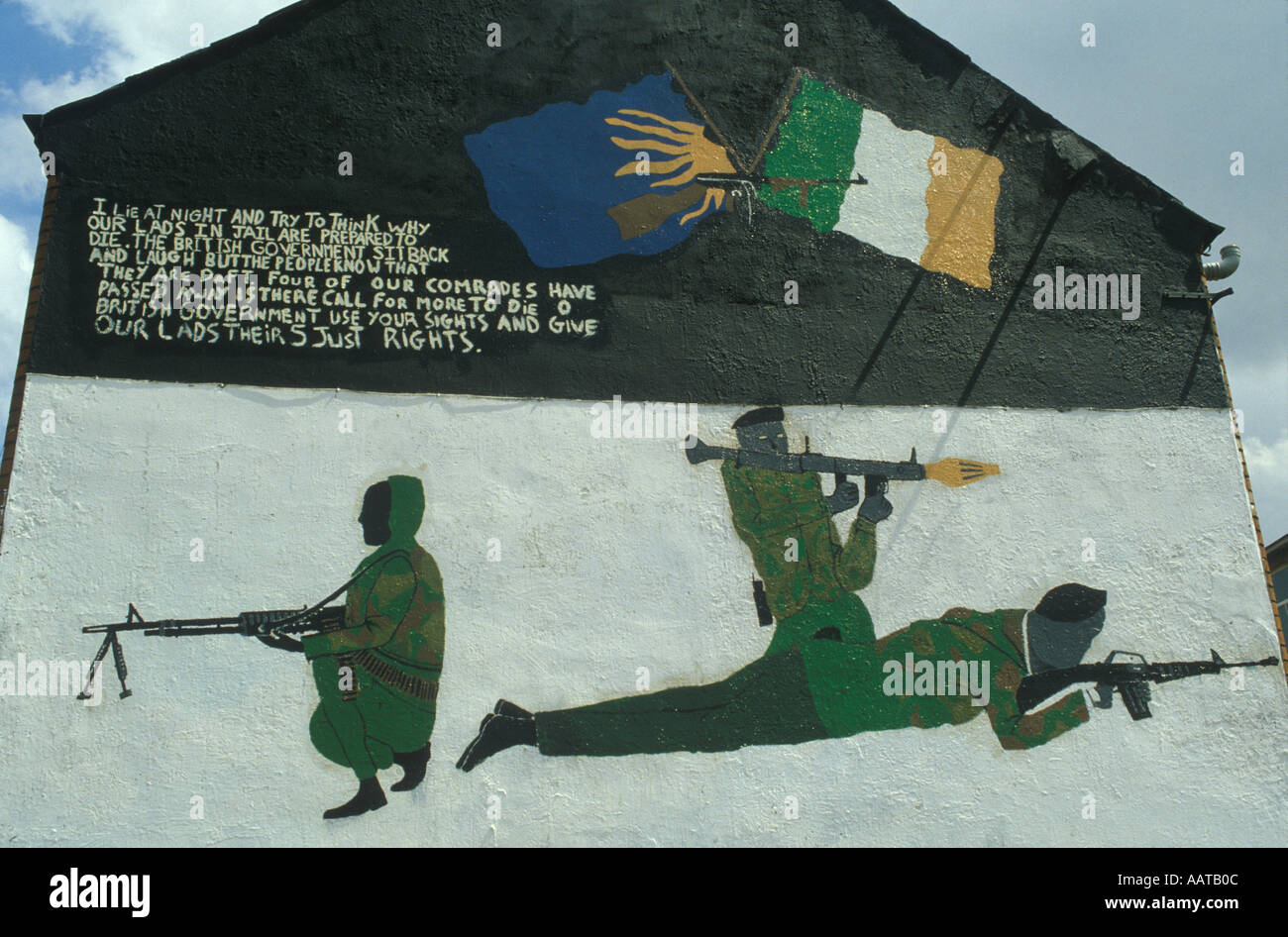 Political wall painting mural Belfast Northern Ireland UK The troubles