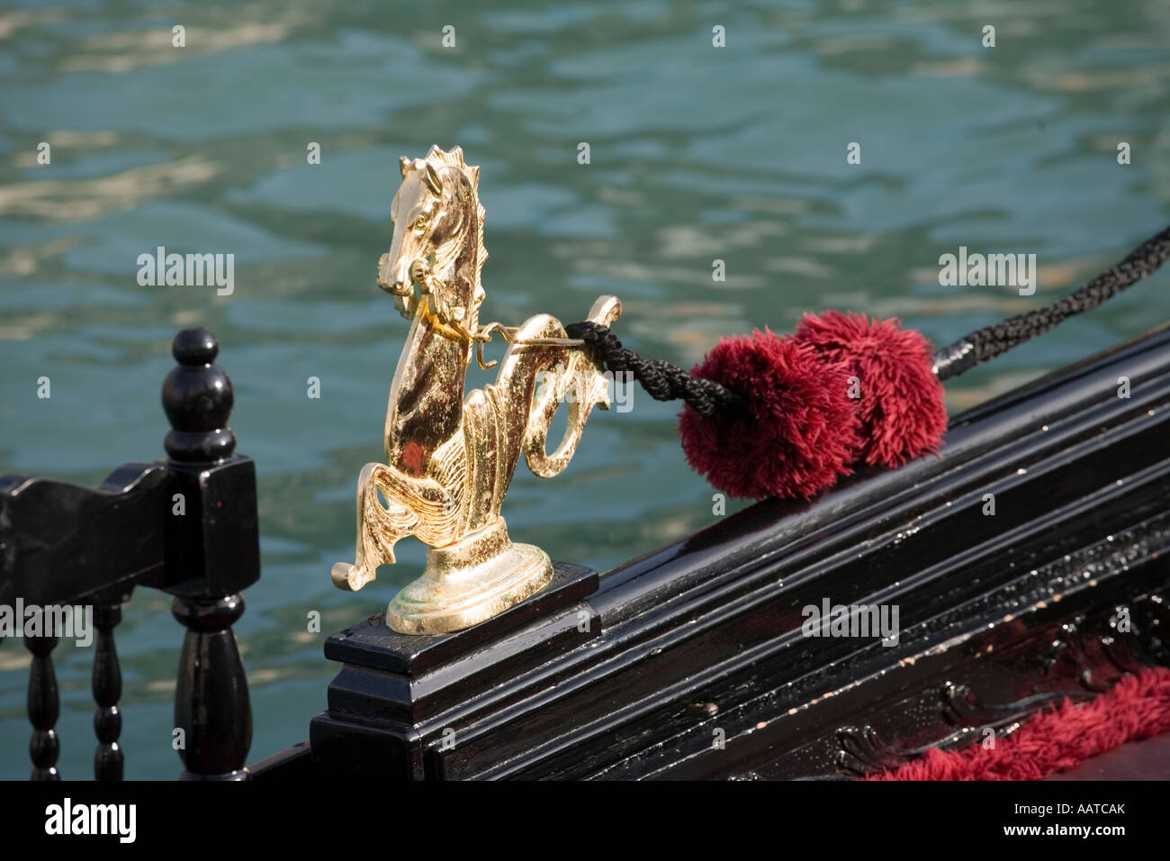 Venice Italy Details of gondola the brass sea horse Stock Photo - Alamy