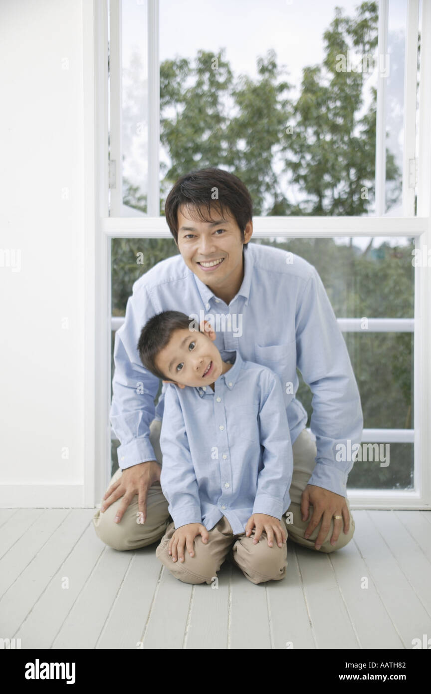 Father adult son smiling camera hi-res stock photography and images - Alamy
