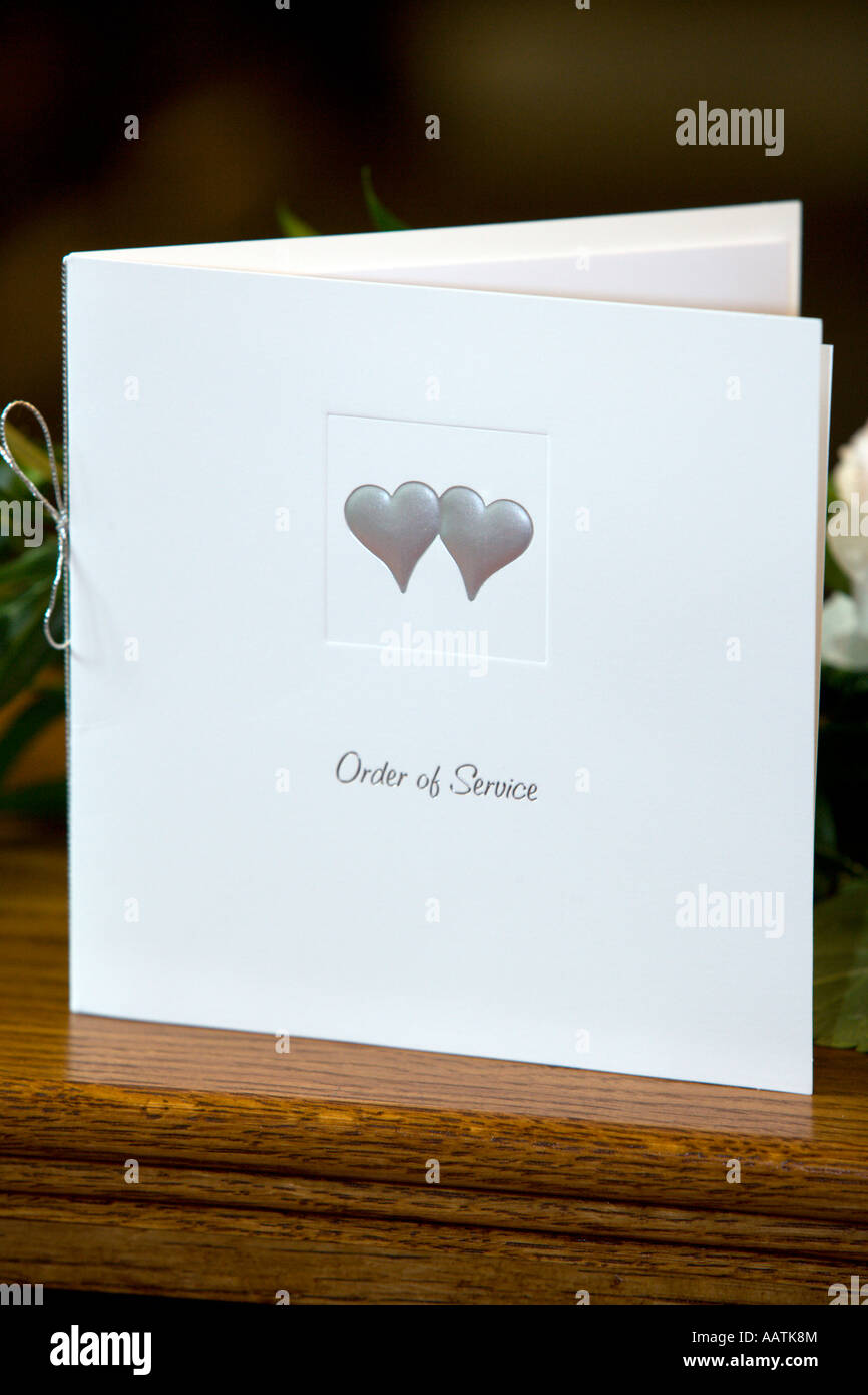 Order of service at a church wedding ceremony Stock Photo - Alamy