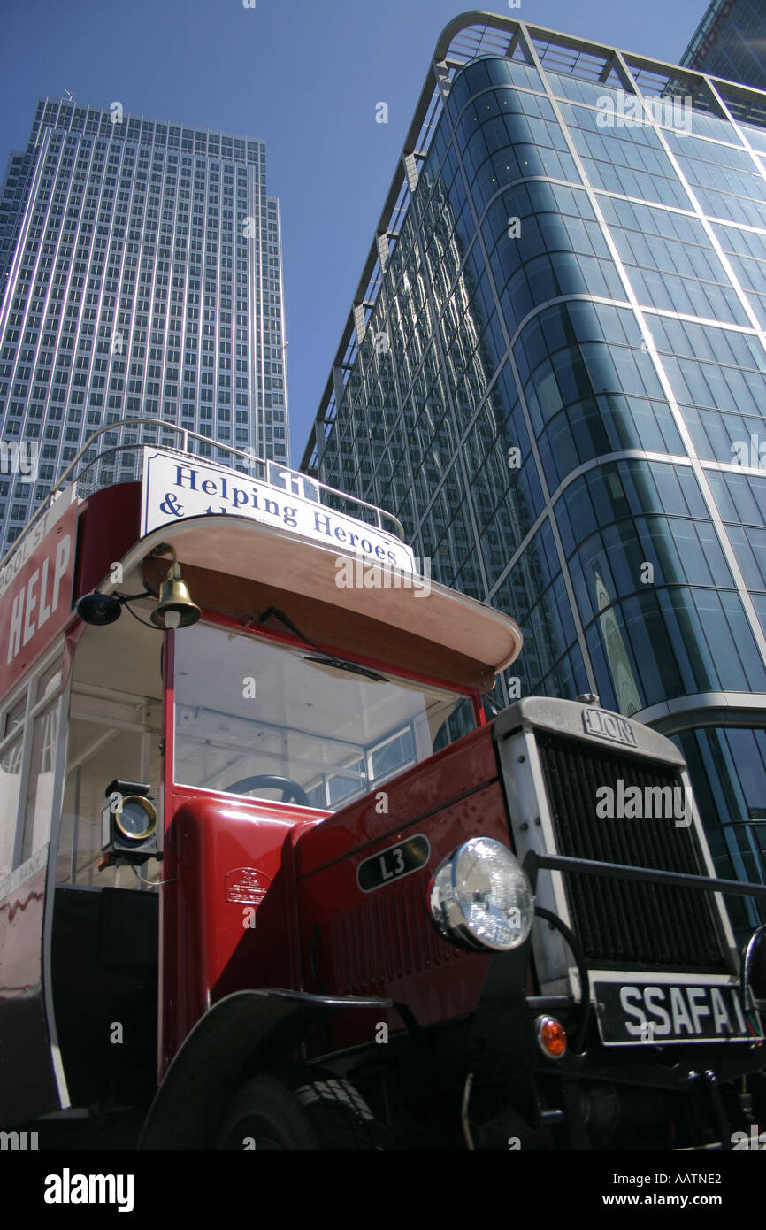 Old and the New at Canary Wharf Stock Photo