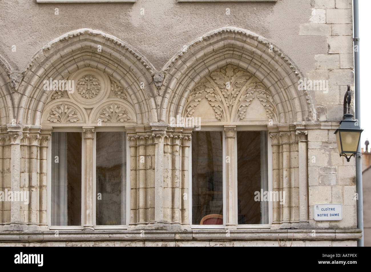 Window Arch France Arched stone windows of period building close to Chartres cathedral ...