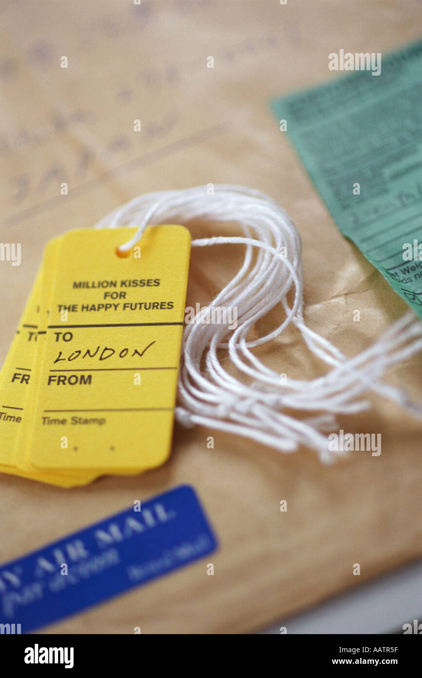 Stickers and envelope Stock Photo Alamy