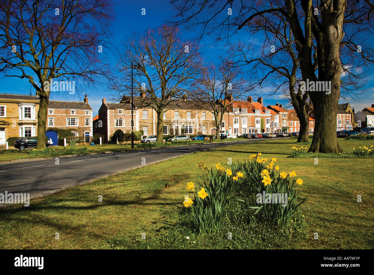 West Green and High Street Stokesley North Yorkshire in sping Stock