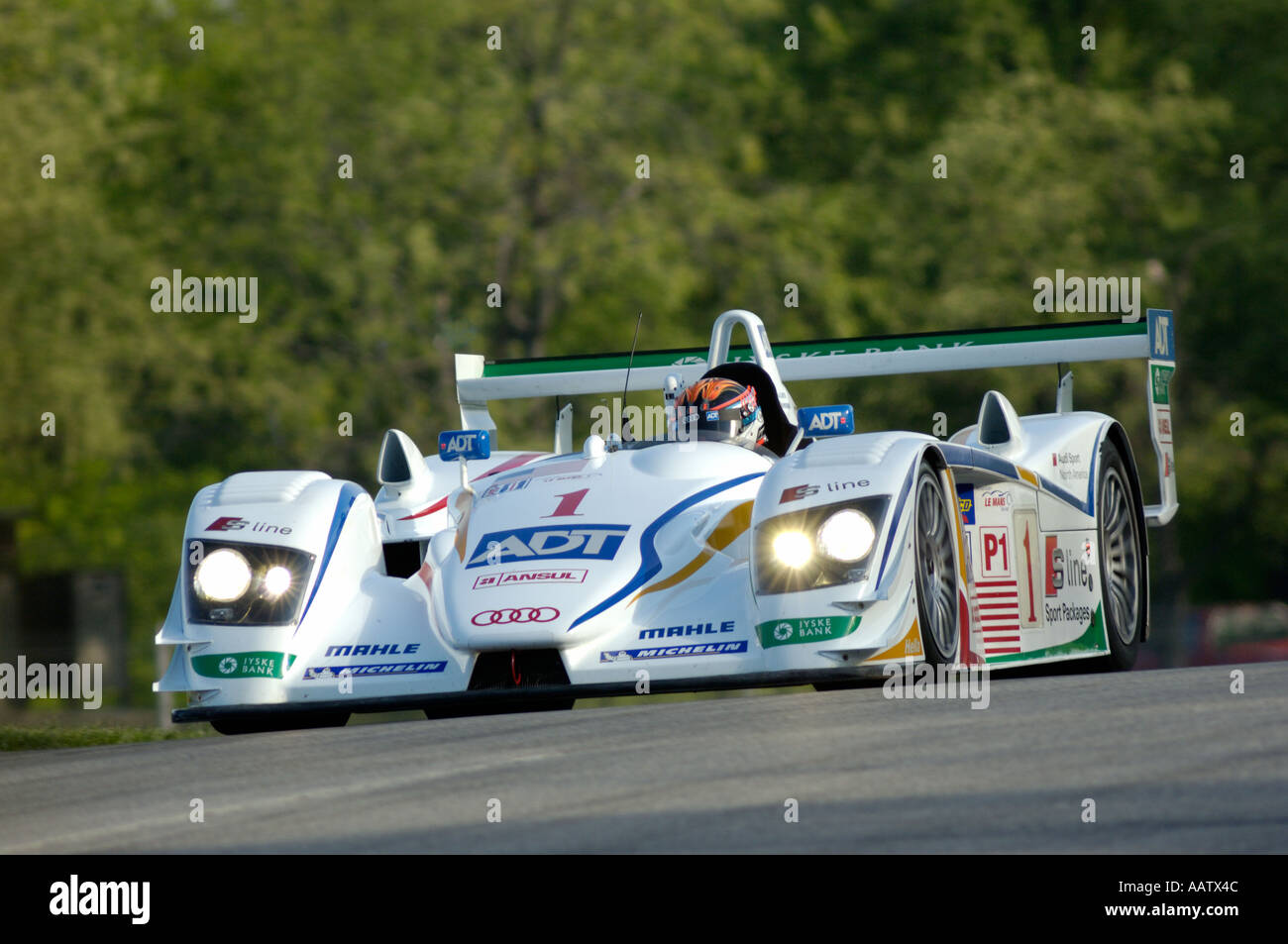 JJ Lehto drives the ADT Champion Audi R8 at the American Le Mans at Mid Ohio 2005 Stock Photo