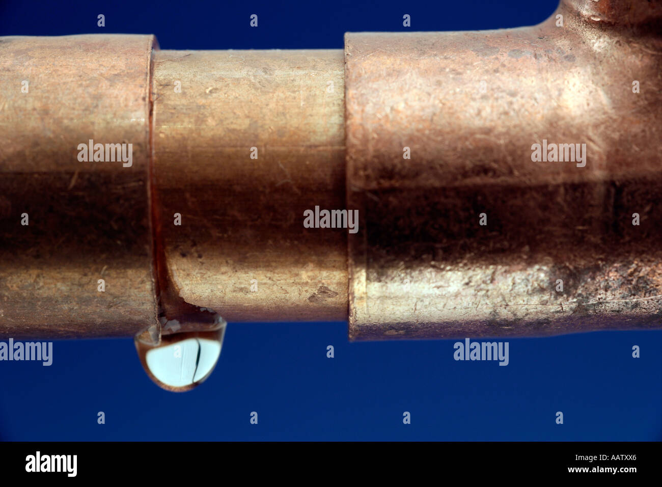 Copper Pipe Leaking water Stock Photo Alamy
