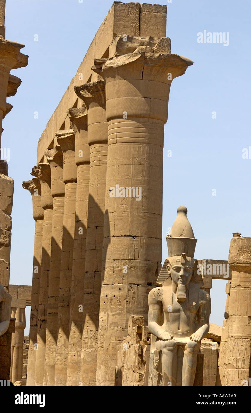 Stone statue of Ramses II at Luxor Temple, Luxor, Egypt Stock Photo - Alamy