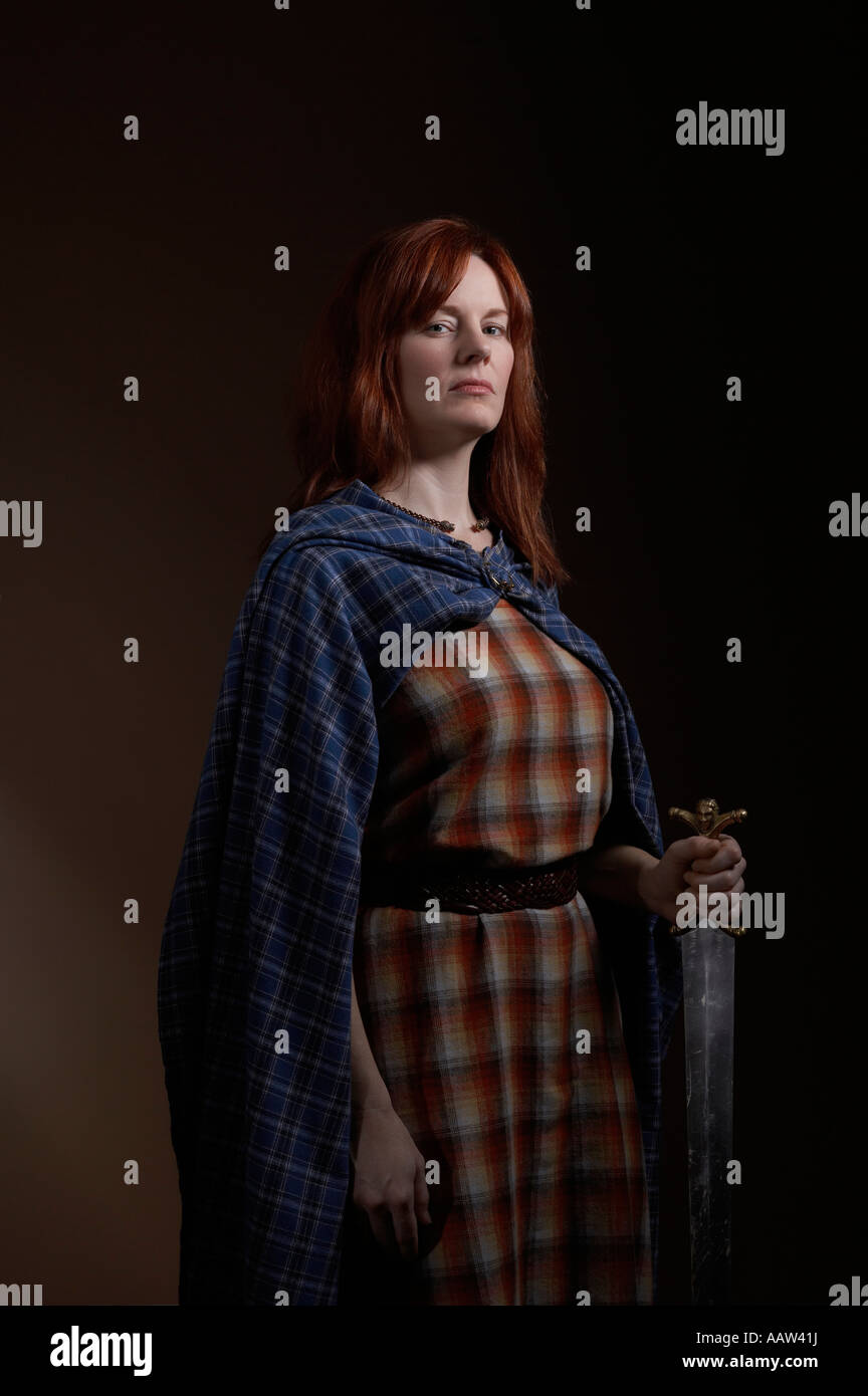 Women Warriors: Queen Boudicca, England, ?AD-61, conceptual portrait of a historic heroine Stock Photo